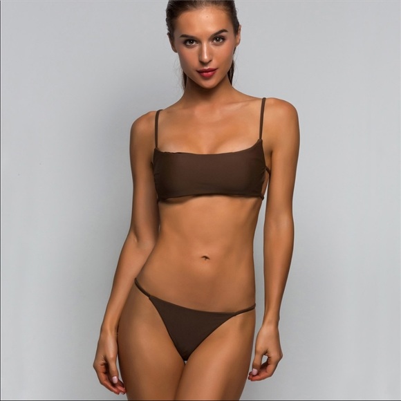 NEW CHOCOLATE PUSH-UP CHEEKY BOTTOM BIKINI - Picture 2 of 8